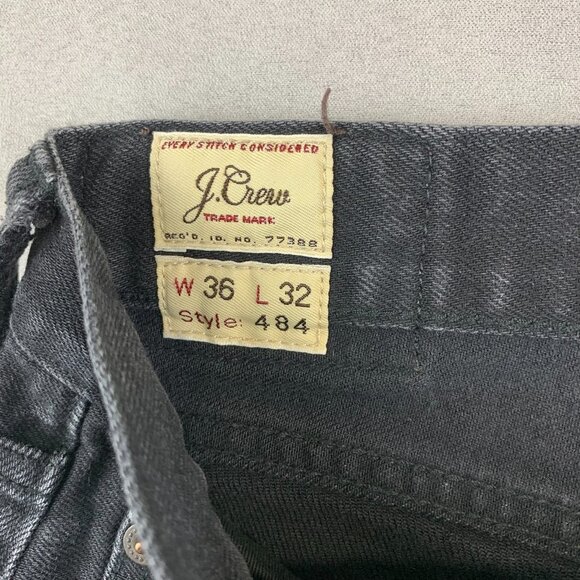 J Crew Mens Pants 36 Black Denim Jeans 484 Stretch Slim Tapered Luxury 36x27 - Picture 5 of 13